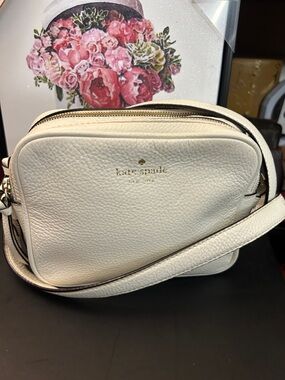 White Kate Spade Double Compartment Crossbody